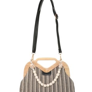 Τσάντα φάκελος clutch JH-22008 - Μαύρο/Μπέζ
