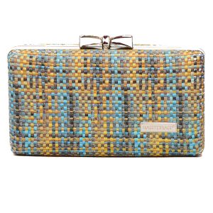 Ψάθινο τσαντάκι clutch -21892 - Πράσινο