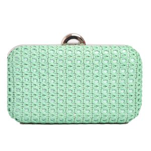 Τσάντα φάκελος clutch ψάθινο-21885 - Φυστικί