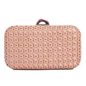 Τσάντα φάκελος clutch ψάθινο-21885 - Ρόζ