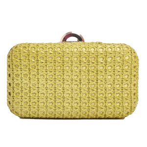 Τσάντα φάκελος clutch ψάθινο-21885 - Πράσινο