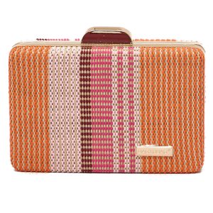 Ψάθινο τσαντάκι clutch -21896 - Πορτοκαλί
