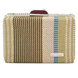 Ψάθινο τσαντάκι clutch -21896 - Πράσινο