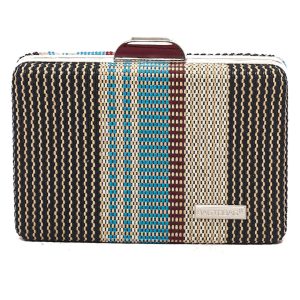 Ψάθινο τσαντάκι clutch -21896 - Μπλέ
