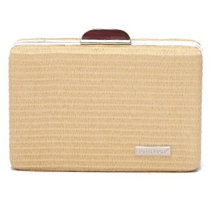 Ψάθινο τσαντάκι clutch -21896 - Ανοιχτό Μπέζ