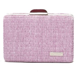 Ψάθινο τσαντάκι clutch -21896 - Μώβ