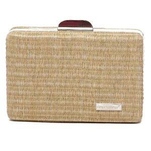 Ψάθινο τσαντάκι clutch -21896 - Μπέζ