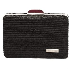 Ψάθινο τσαντάκι clutch -21896 - Μαύρο