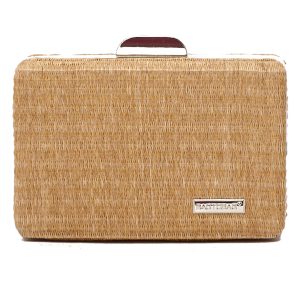 Ψάθινο τσαντάκι clutch -21896 - Χακί