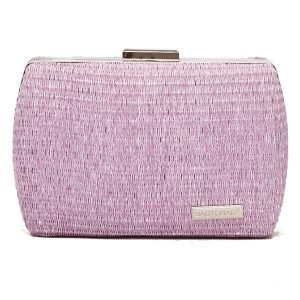 Ψάθινο τσαντάκι clutch -21897 - Μώβ