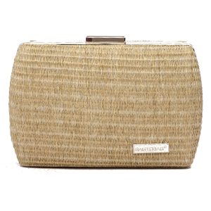 Ψάθινο τσαντάκι clutch -21897 - Μπέζ