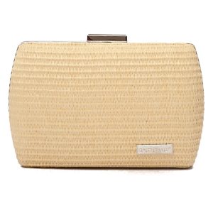 Ψάθινο τσαντάκι clutch -21897 - Ανοιχτό Μπέζ