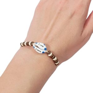 Boho Βραχιόλια με Κοχύλι "I Love Greece" σε Φυσικές Αποχρώσεις  Σετ 12 τεμ.A10006