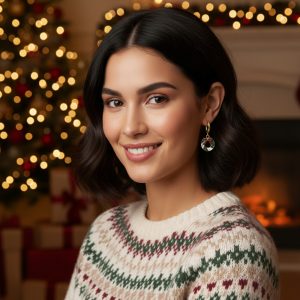 Ατσάλινα Σκουλαρίκια Christmas WreathA33210-3