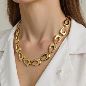 Ατσάλινο κολιέ δάκρυ Stainless steel teardrop necklace - ΧρυσόA63022