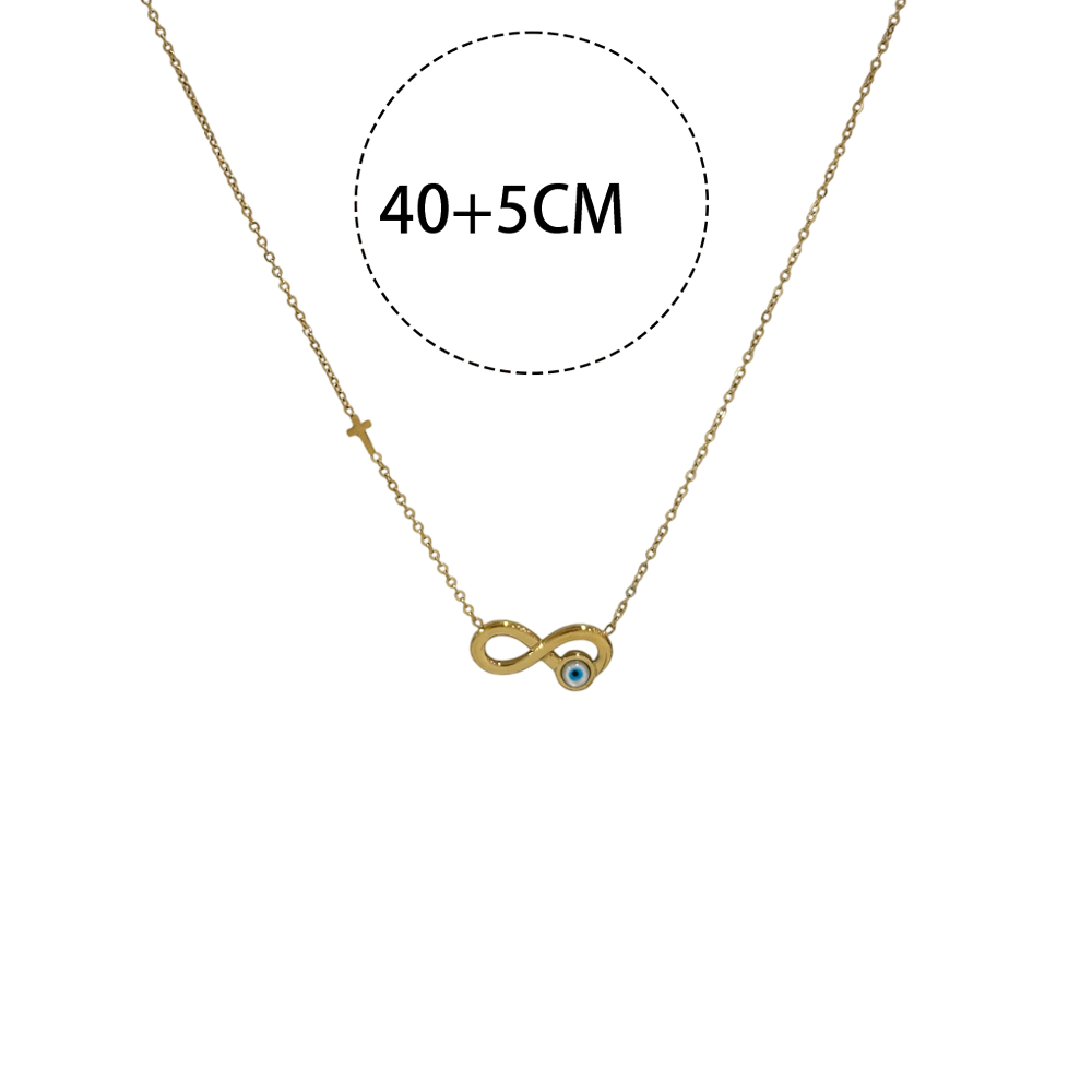 Κολιέ Ατσάλι Με Άπειρο Και Μάτι X00351 Κολιέ Ατσάλι Με Άπειρο Και Μάτι X00351A23066A