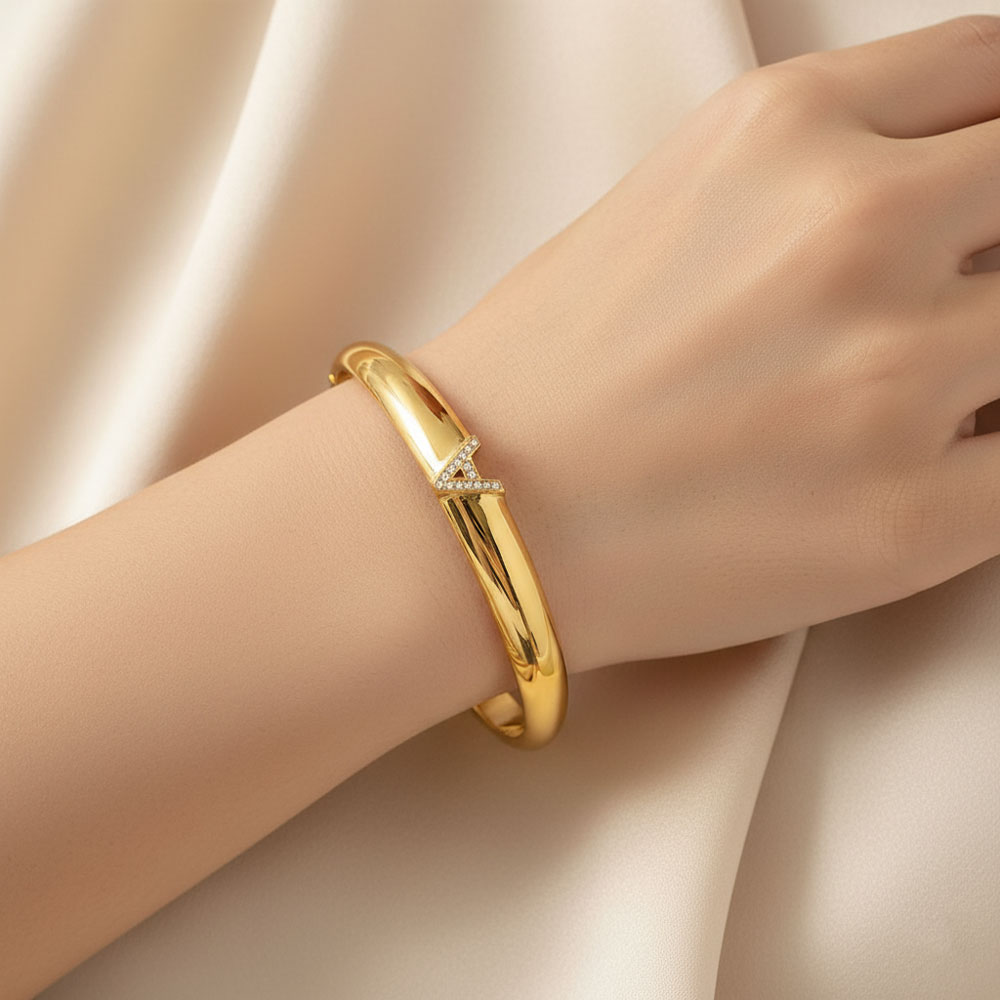 Βραχιόλι Ατσάλι Γράμμα Α με Ζιργκόν Βραχιόλι Ατσάλι Γράμμα Α με ΖιργκόνA35097