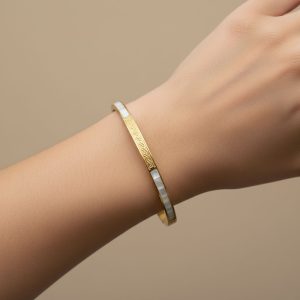 Βραχιόλι Ατσάλι Με Μαργαριτοκέλυφο και Μαιάνδρο - ΑσημίA35102B