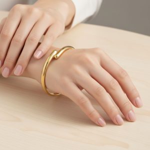 Βραχιόλι Ανοιχτός Μινιμαλιστικός Κρίκος από Ανοξείδωτο Ατσάλι - ΑσημίA35113B