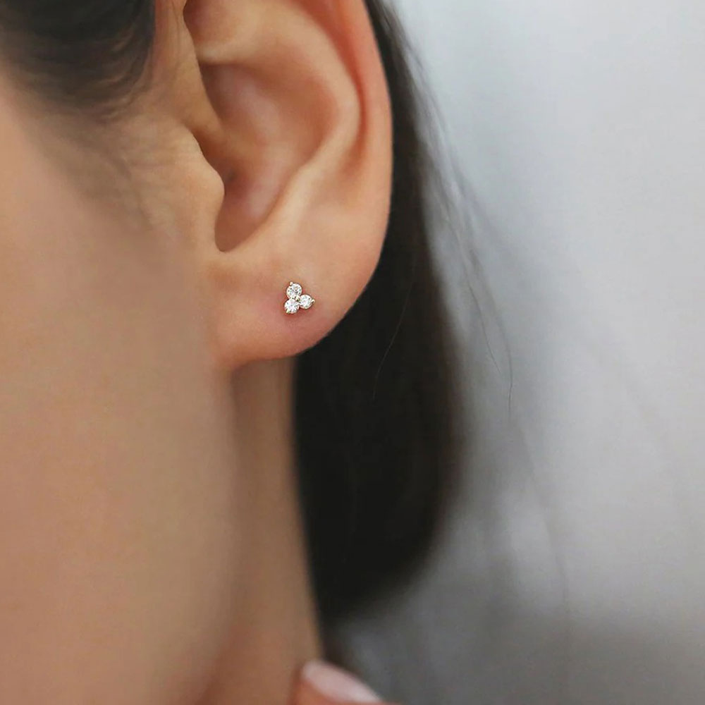 Σκουλαρίκια Ατσάλι Χρυσό Μίνι Τριγωνικό Σχέδιο με Στρας Σκουλαρίκια Ατσάλι Χρυσό Μίνι Τριγωνικό Σχέδιο με ΣτραςA3727A