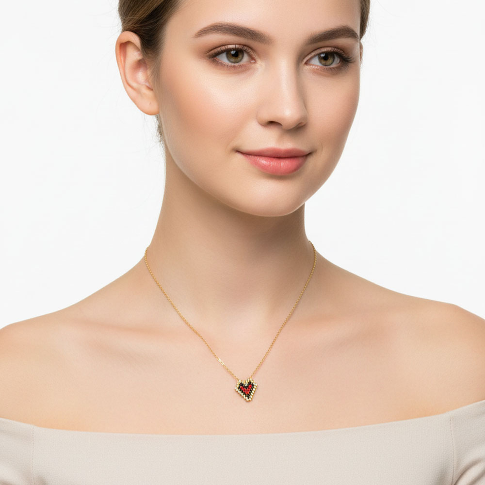 Κολιέ Καρδιά Miyuki Ατσάλι με Τριπλό Χρώμα - Τιρκουάζ Κολιέ Καρδιά Miyuki Ατσάλι με Τριπλό Χρώμα - ΤιρκουάζA49039