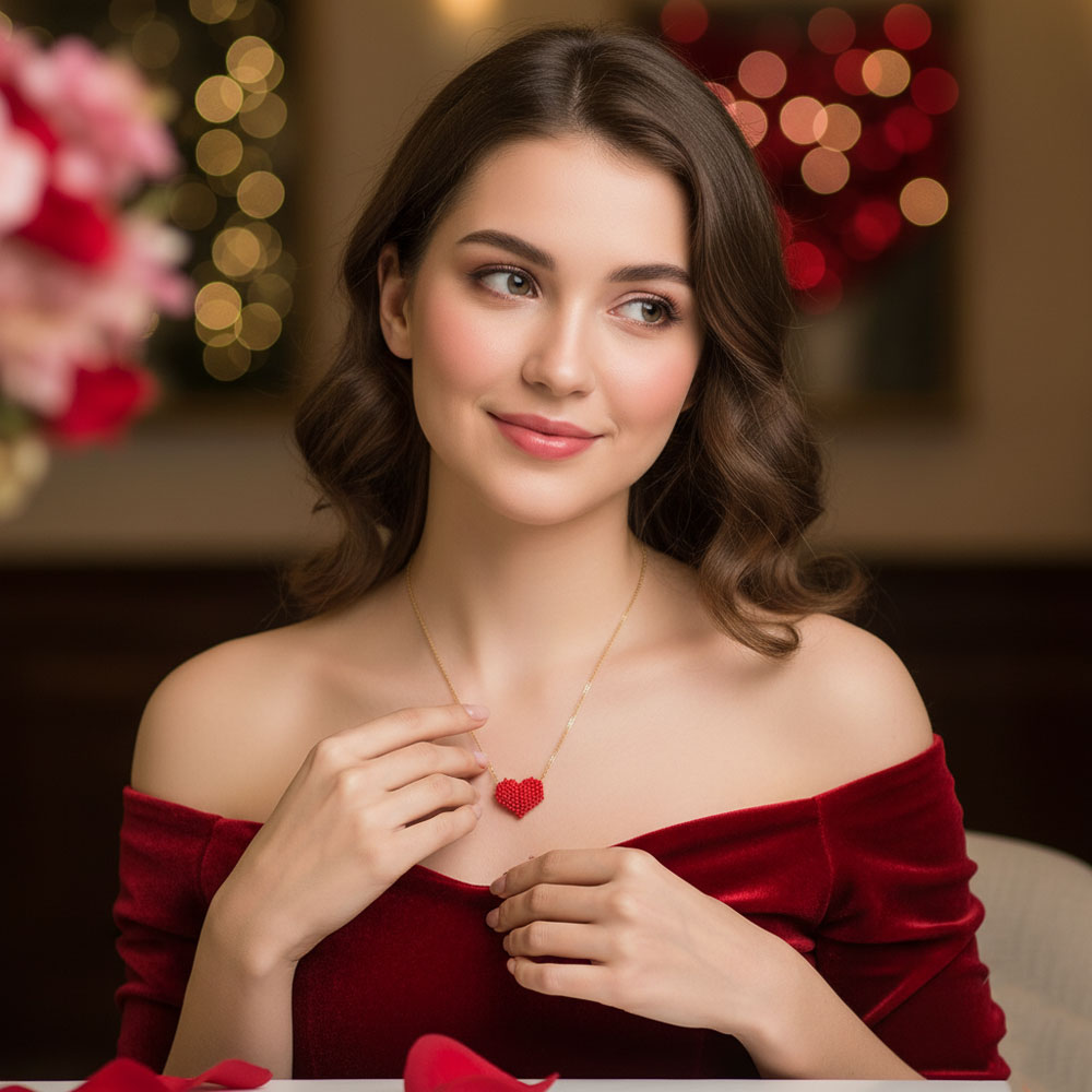 Κολιέ Καρδιά Miyuki 3D από Ατσάλι Κολιέ Καρδιά Miyuki 3D από ΑτσάλιA49051-1