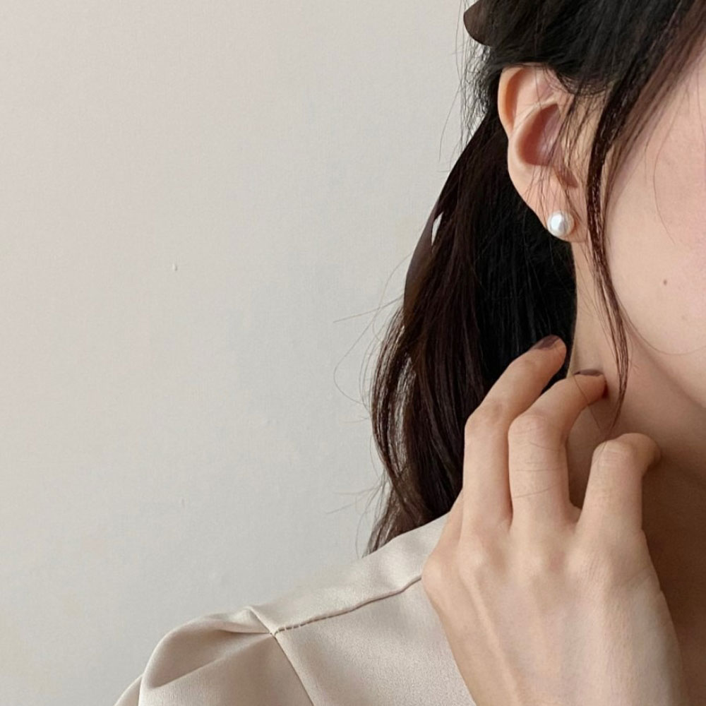 Σκουλαρίκια Ατσάλι Ασημί Πέρλα Καρφωτά Σκουλαρίκια Ατσάλι Ασημί Πέρλα ΚαρφωτάA784B