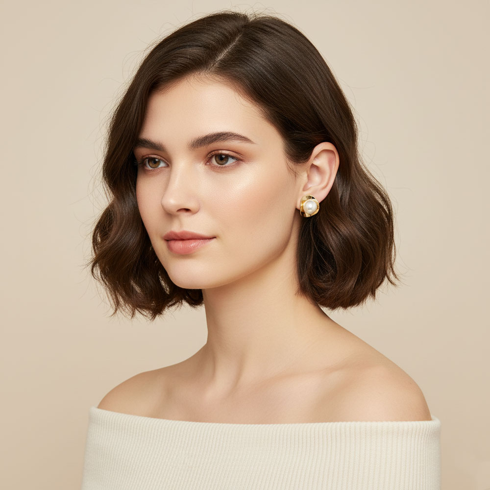 Σκουλαρίκια Ατσάλι Μοντέρνο Οβάλ με Πέρλα - Χρυσό Σκουλαρίκια Ατσάλι Μοντέρνο Οβάλ με Πέρλα - ΧρυσόA792A