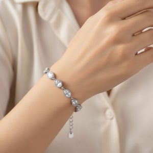 Βραχιόλι Ατσάλι Ασημί Riviera με Οβάλ ΠέτρεςB3146B