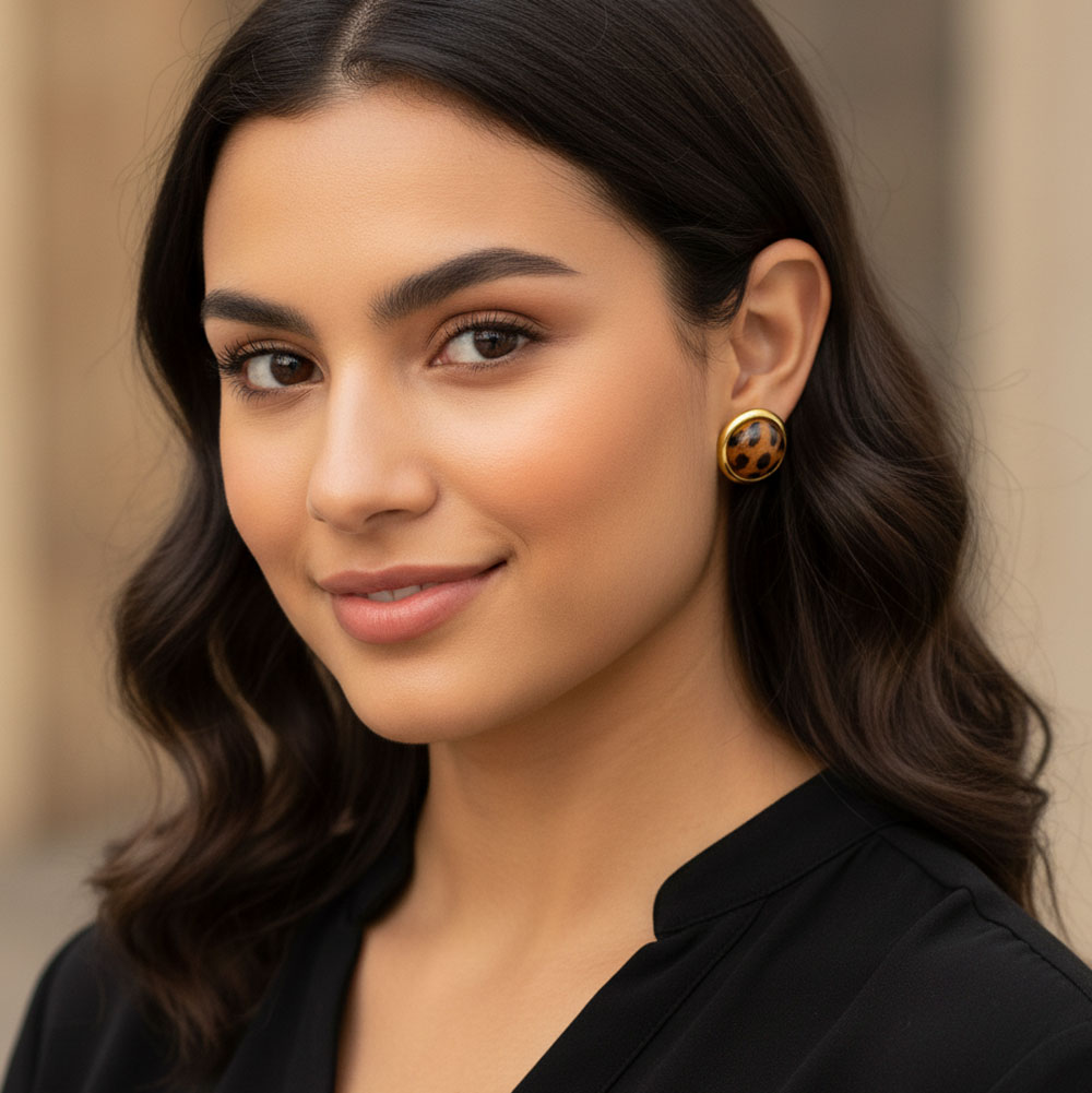 Σκουλαρίκια Κουμπωτά Ατσάλι Χρυσό Animal Print Σκουλαρίκια Κουμπωτά Ατσάλι Χρυσό Animal PrintX00420