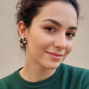 Σκουλαρίκια Λεοπάρ Στρογγυλά ΧρυσάX00429