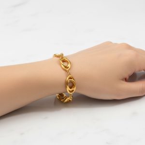 Βραχιόλι Ατσάλι με Οβάλ Διπλούς ΚρίκουςX00433