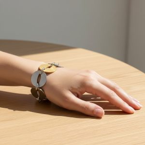 Βραχιόλι Ατσάλι με Στρογγυλούς ΔίσκουςX00438