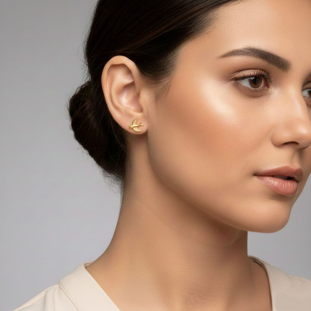 Σκουλαρίκια Ατσάλι Χελιδόνι Χρυσό Χρώμα Stainless Steel Swallow Stud Earrings Gold Tone Σκουλαρίκια Ατσάλι Χελιδόνι Χρυσό Χρώμα Stainless Steel Swallow Stud Earrings Gold ToneX00447