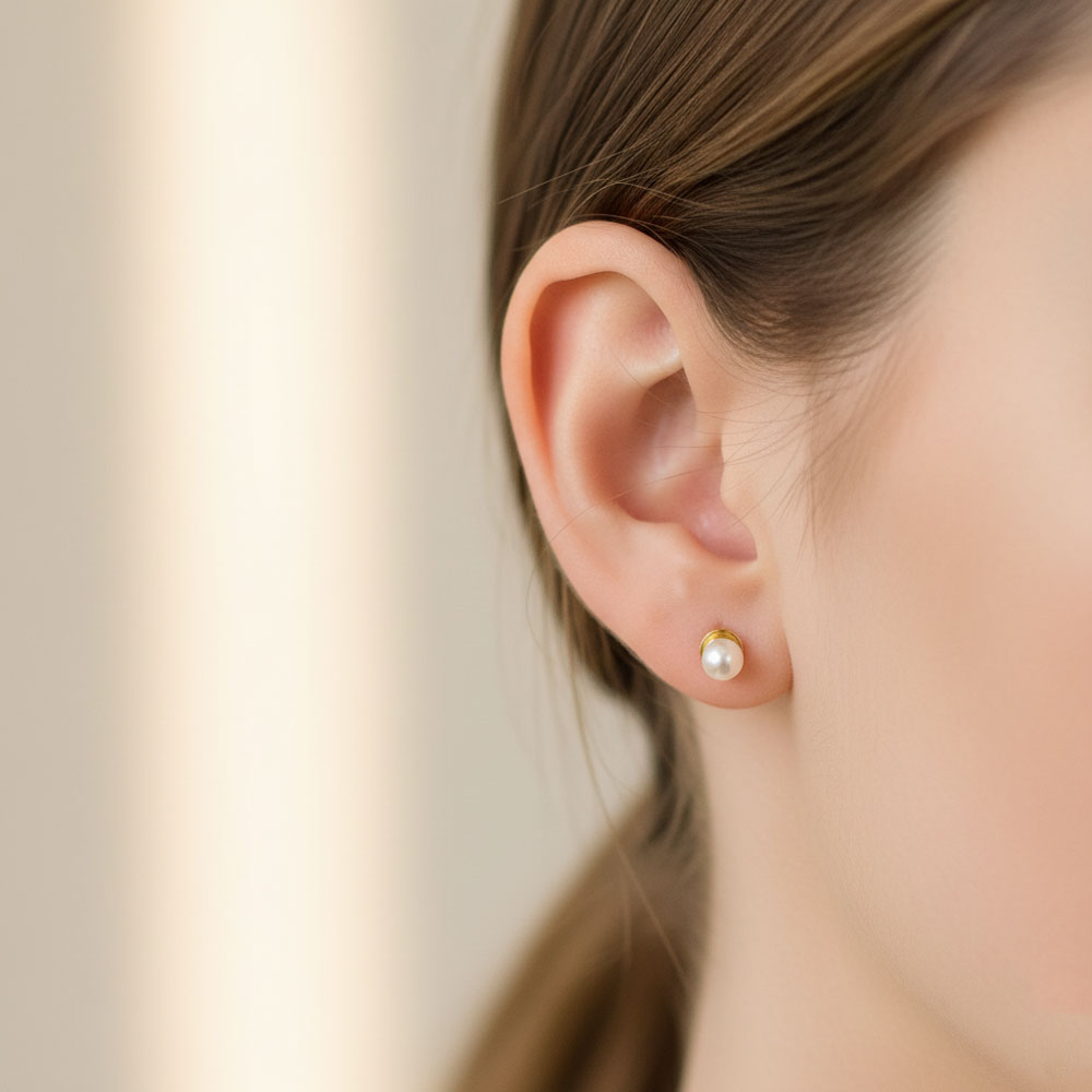 Μικρά Ατσάλινα Σκουλαρίκια με Πλακέ Πέρλα - Χρυσό Μικρά Ατσάλινα Σκουλαρίκια με Πλακέ Πέρλα - ΧρυσόA782A