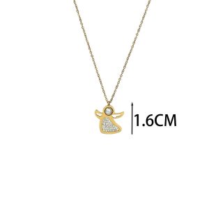 Ατσάλινο Κολιέ Με Αγγελάκι - ΑσημίA001