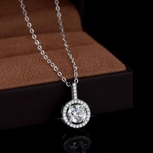 Κολιέ Με Πέτρα Και Ζιργκόν - Ασημί ΡοζA029