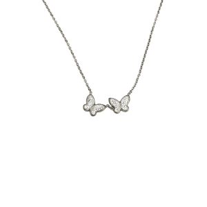 Ατσάλινο Κολιέ Με Πεταλούδες - ΧρυσόA3145A