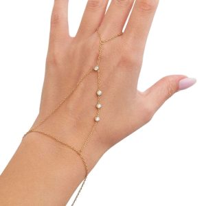 Βραχιόλι Δαχτυλίδι με Σειρά Κρυστάλλων - Χρυσό0751098a