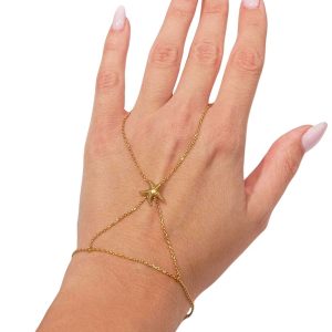 Βραχιόλι Δαχτυλίδι με Αστερία - Χρυσό0751099a