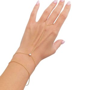 Βραχιόλι Δαχτυλίδι με Κρύσταλλο - Χρυσό07510100a