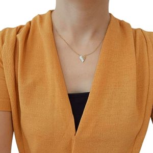 Κολιέ Ανοξείδωτο Ατσάλι με Δίχρωμη Καρδιά Miyuki - Ροζ0751105