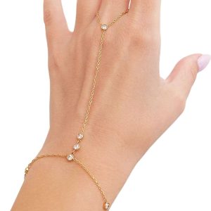 Βραχιόλι Δαχτυλίδι με Κρύσταλλα - Χρυσό081226a