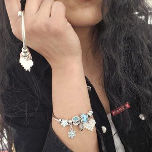 Χειροπέδα Ατσάλινη Με Χάνδρες Και Καρδιά - Ασημί Ροζ2024-6-4