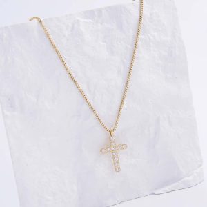 Ατσάλινο Κολιέ Με Σταυρό - ΑσημίA3354