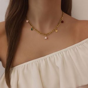 Κολιέ με πολύχρωμα charmsN76