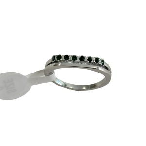 Ατσάλινο Δαχτυλίδι Με Χρωματιστές Πέτρες - Ασημί ΜαύροJ86BK9