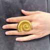 Ατσάλινο Ρυθμιζόμενο Δαχτυλίδι Στρόγγυλο Σαλιγκάρι - ΧρυσόA01A