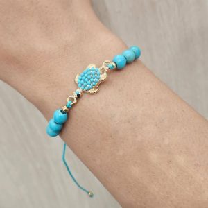 Χειροποίητο Βραχιόλι Με Χάνδρες Και ΧελώναX00378