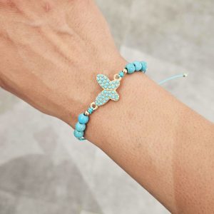 Χειροποίητο Βραχιόλι Με Χάνδρες Και ΠεταλούδαA10010BF